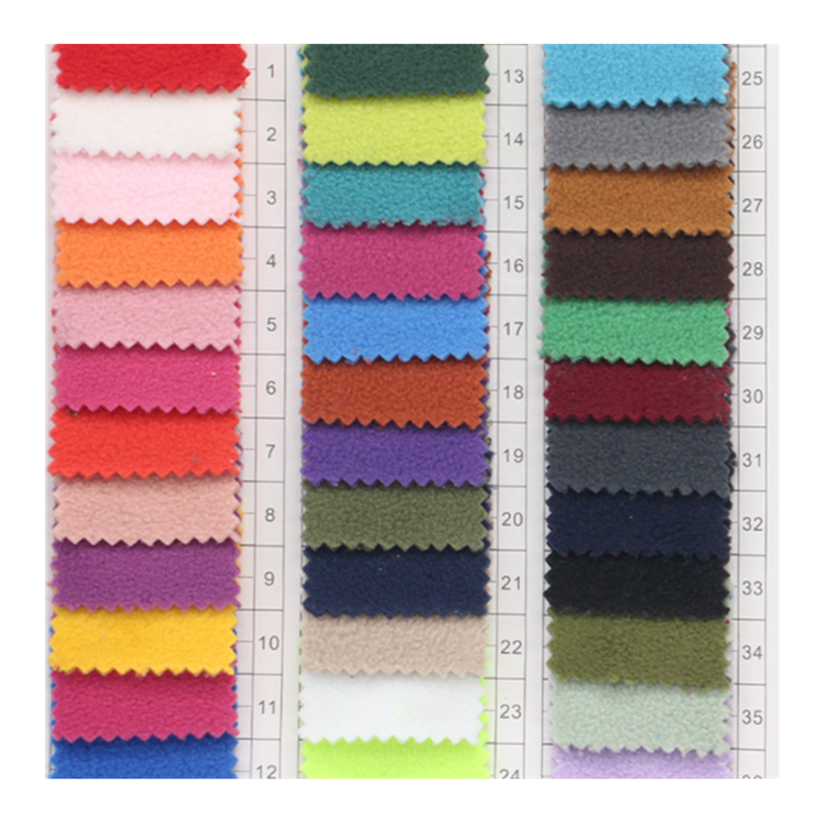 High quality manufacture 300gsm 100% polyester solid color micro polar fleece fabric turkey both side antipilling for garment