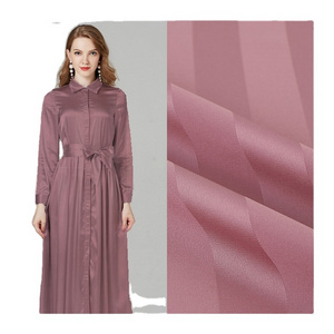 Hot Sale Silk Stretch Satin Fabric Chiffon Stripe Jacquard Fabric Pajamas Hometextile Women's Suit Dress Fabric