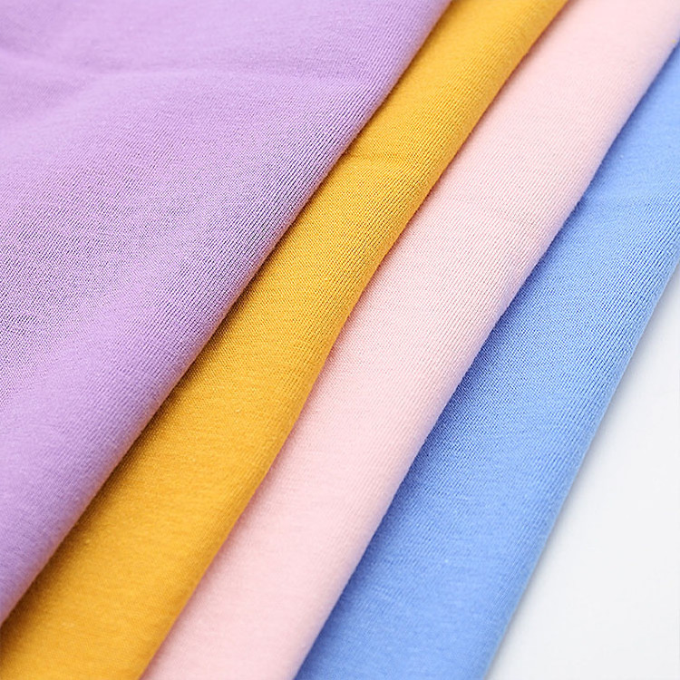 High quality cotton plain weave 170g knitted cotton single jersey fabric homewear cotton t-shirt fabric