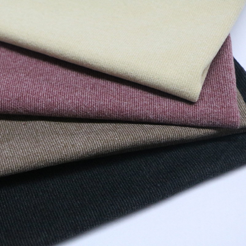 Knit Stretch Strip Double-Sided Dralon Fabric 88%Polyester 12%Spandex 280Gsm Cationic Soft Velvet Fabric Bottom Shirt