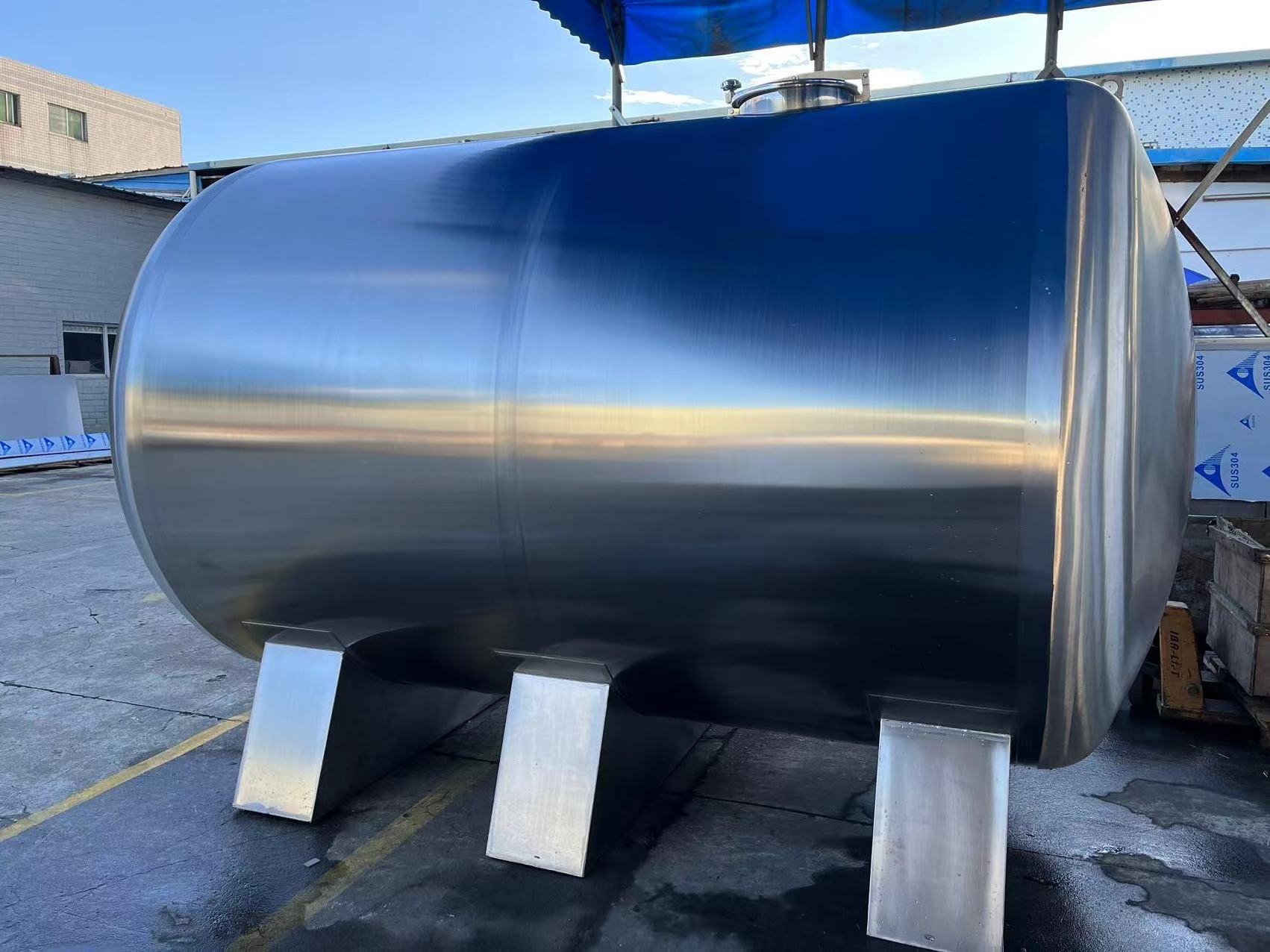 Automation 10000L Large Stainless Steel 304 Or 316 Horizontal Storage Tank For Oil And Water