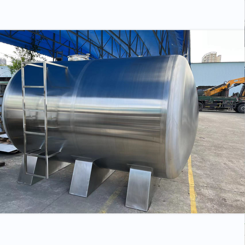 Automation 10000L Large Stainless Steel 304 Or 316 Horizontal Storage Tank For Oil And Water