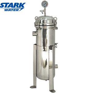 Wound SS 304 / 316  industrial high flow cartridge stainless steel water bag filter double housing for water treatment