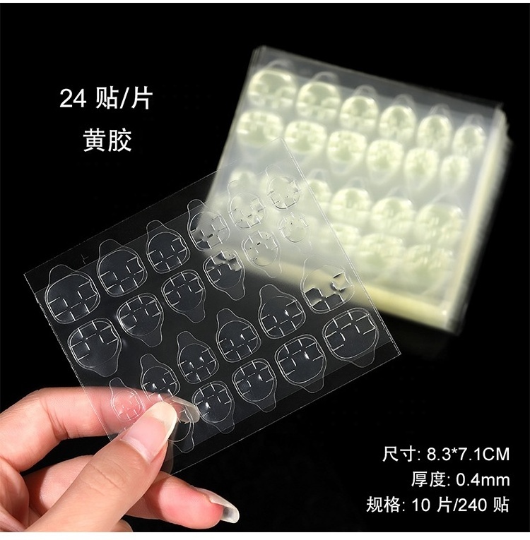 Transparent Jelly Double-side Label Sticker Waterproof DIY Glue Tape Nail Adhesive Tabs Nail Glue For Press On Nails