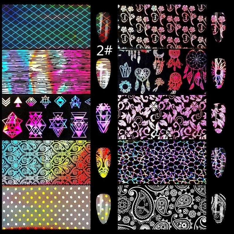 2024 new 3d nail art transfer foil sticker decal universe space cosmos sticker