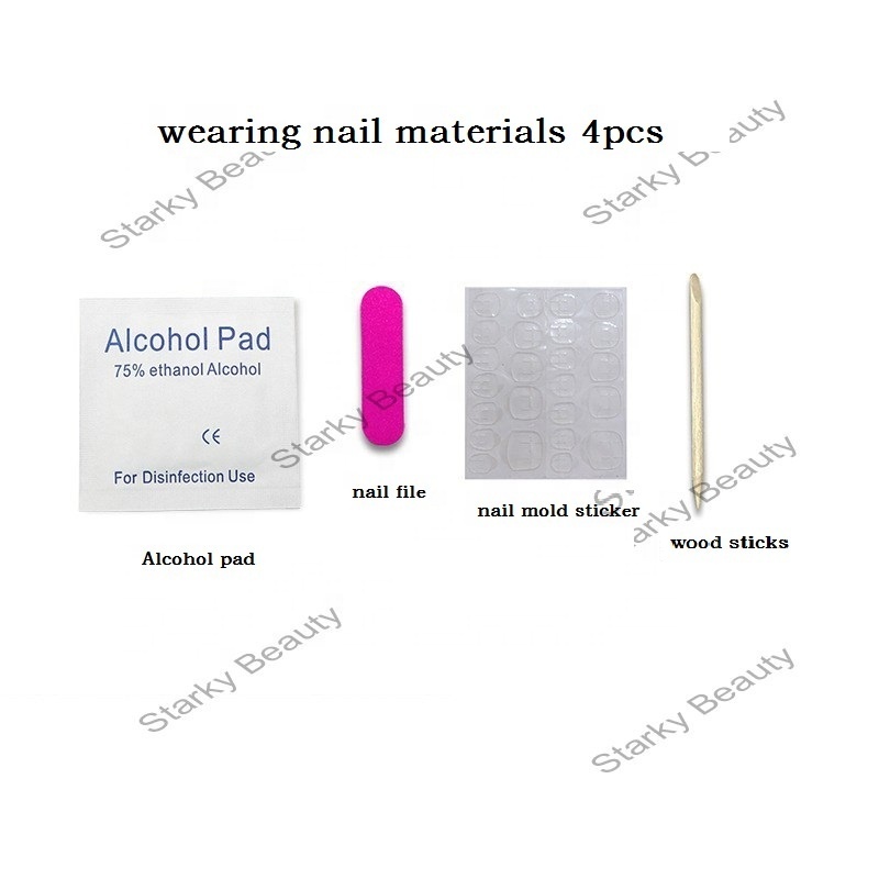 Professional wearing nail Kit In Stock False Nail Tools nail file, nail glue remover, wood stick for Long-Lasting nail tips