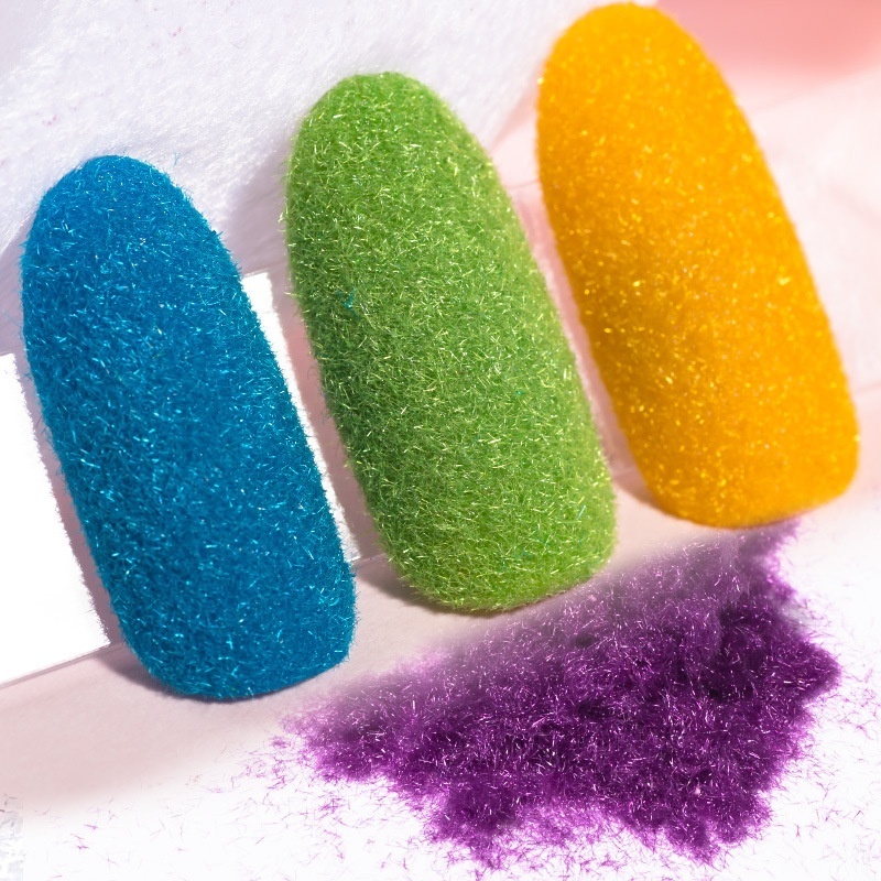 Fashion Tips Fuzzy Flocking Velvet nail art glitter carving powder/colourful flocking powder