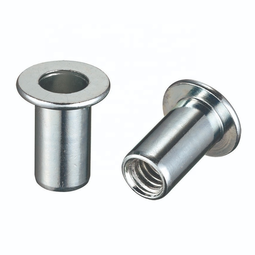 Manufacturer's Custom Size Rivet Nuts M6 & M8 Stainless Steel with Hex Head Zinc Plated Galvanized Finish Automotive Industry