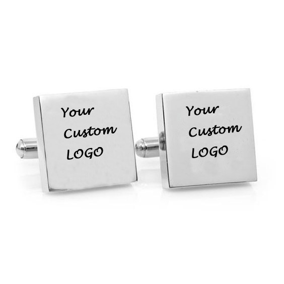 Metal Engrave Logo Custom Stainless Steel Personalized Cufflinks