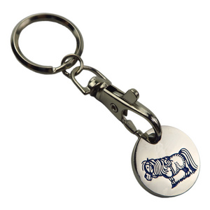 Hot Selling Custom Logo Coin Metal Keychain Business Gift Shopping Cart Shopping Trolley Coin Lock