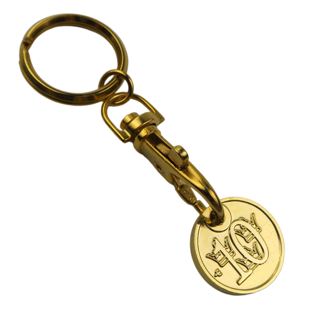 Hot Selling Custom Logo Coin Metal Keychain Business Gift Shopping Cart Shopping Trolley Coin Lock