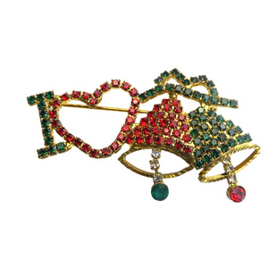 Christmas Decorations Custom Pin Large Brooches Women Crystal Rhinestone