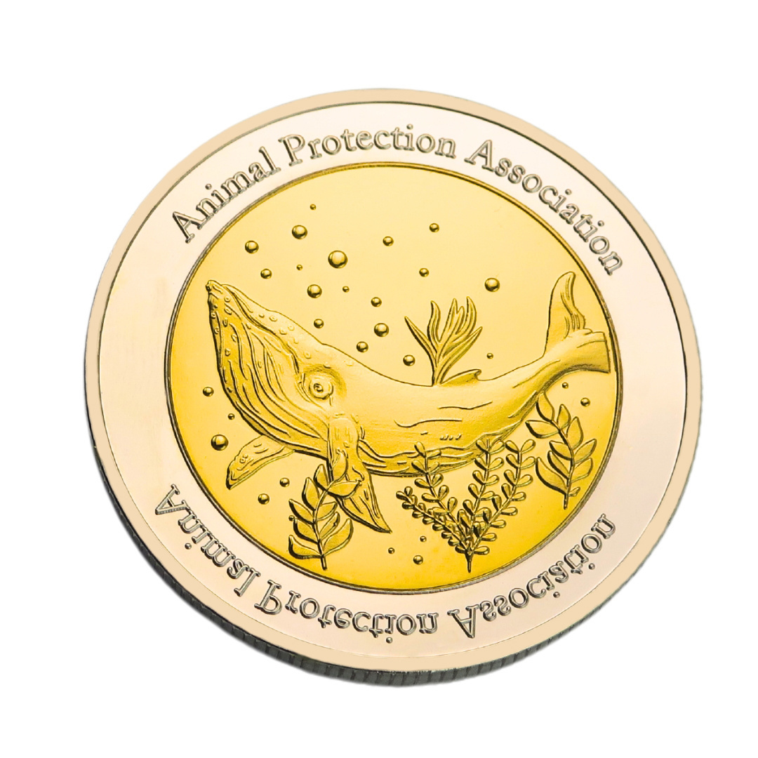 High Quality Custom Logo Shiny Gold Metal Commemorative Coin