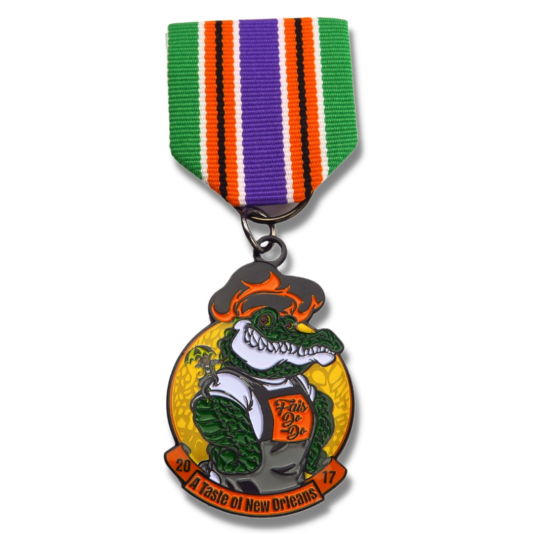 Wholesale Custom Fiesta 3D Medal Ribbon Bars Metal Badge Fiesta Medals