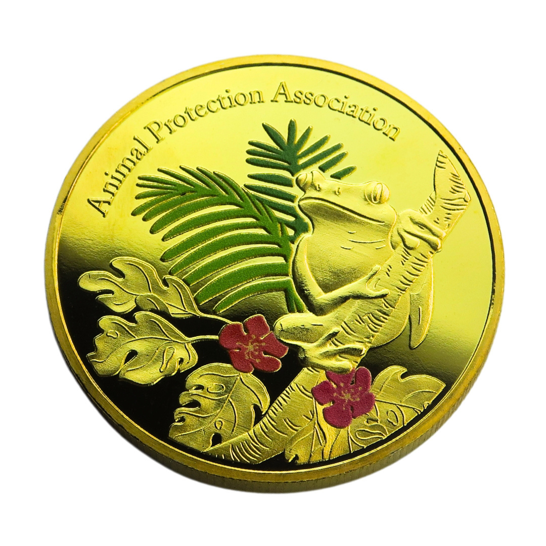 High Quality Custom Logo Shiny Gold Metal Commemorative Coin