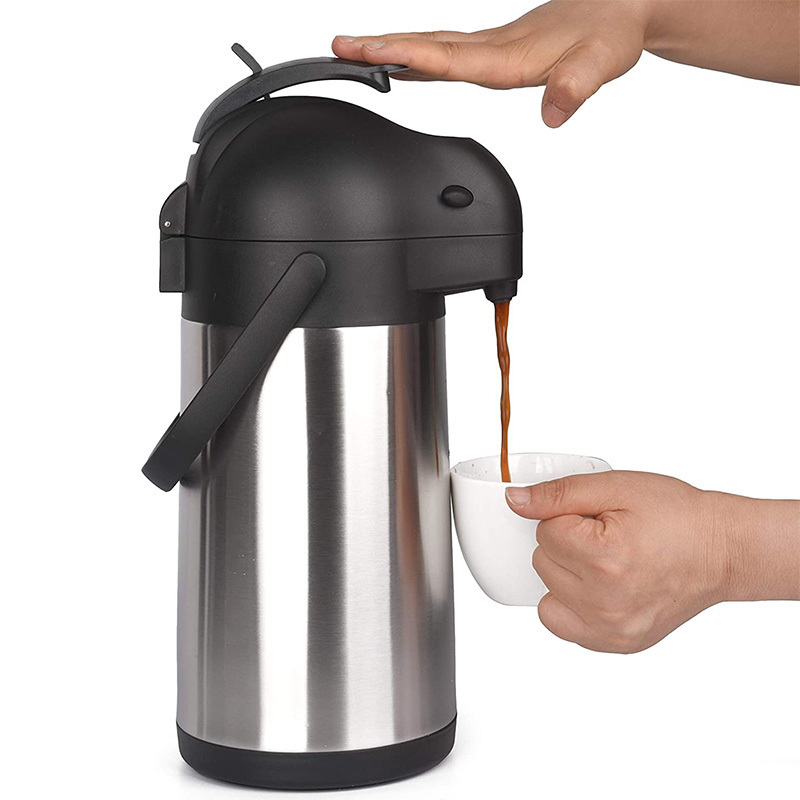 Various Capacities Available Coffee Airpot 1.9L 2.2L 2.5L 3.0L Stainless Steel Insulated Flask Thermal Coffee Carafe With Pump