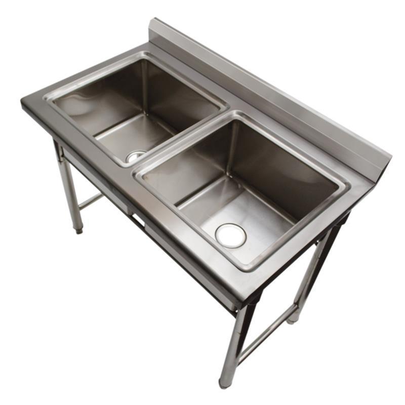 Commercial Kitchen Equipment Double / Triple Bowl Stainless Steel Sink Work Table