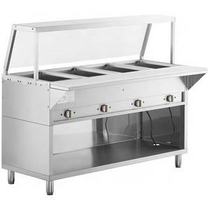 Commercial Electric Food Warmer  4 Pot Stainless Steel Steam Table, Buffet Server for Kitchen and Restaurant