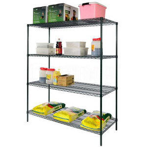 Chrome 4 Shelf Storage Standing Adjustable Metal Organizer Wire Rack 4 Tiers Heavy Duty Wire Shelving For Europe