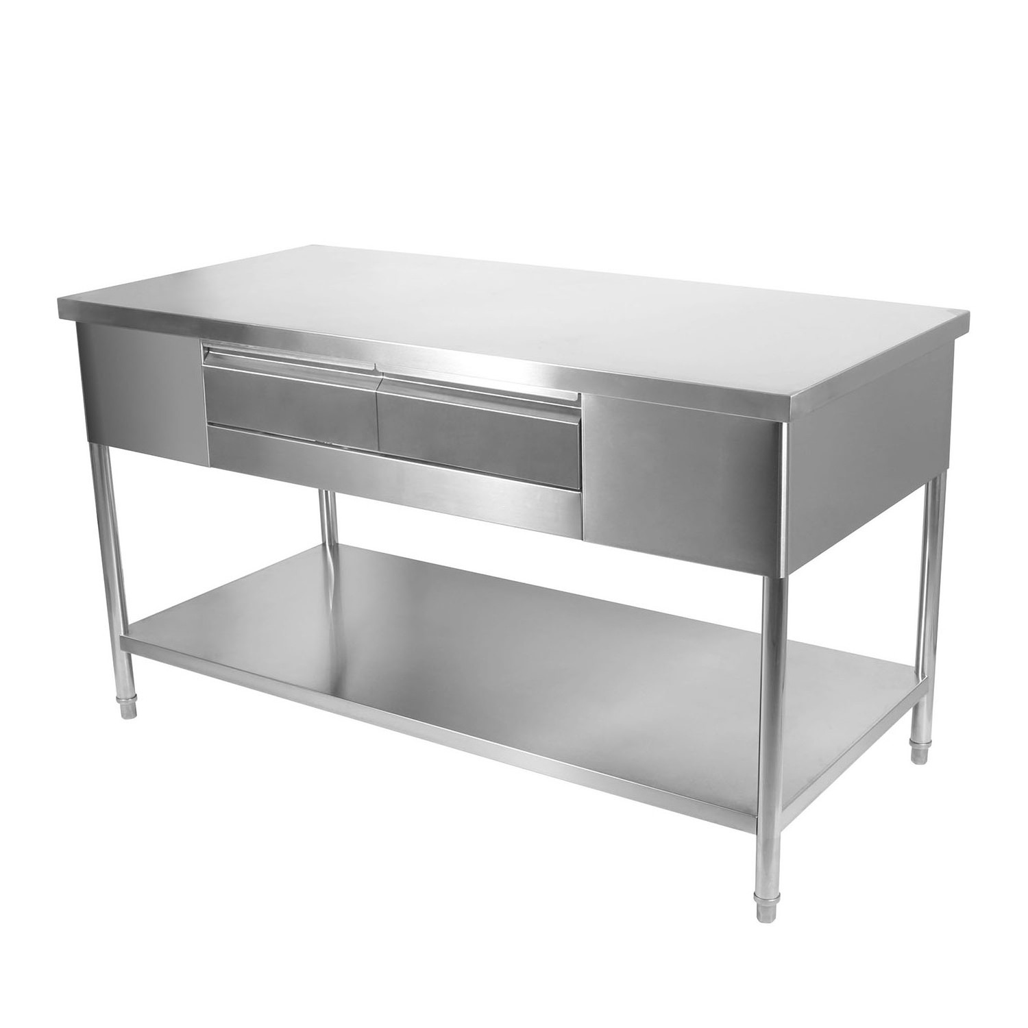 NSF Listing Commercial Hotel Restaurant Bakery Kitchen Equipment Stainless Steel Work Table With Round Tube