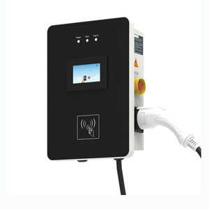 Wallmounted app remote control type2 gbt ev charger 7kw 11kw 22kw 32a electric car charging station with screen display