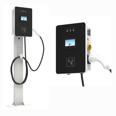 Customized smart ocpp gbt type 2 commercial 7kw 22kw 11kw wallbox ac electric car charger ev charging station