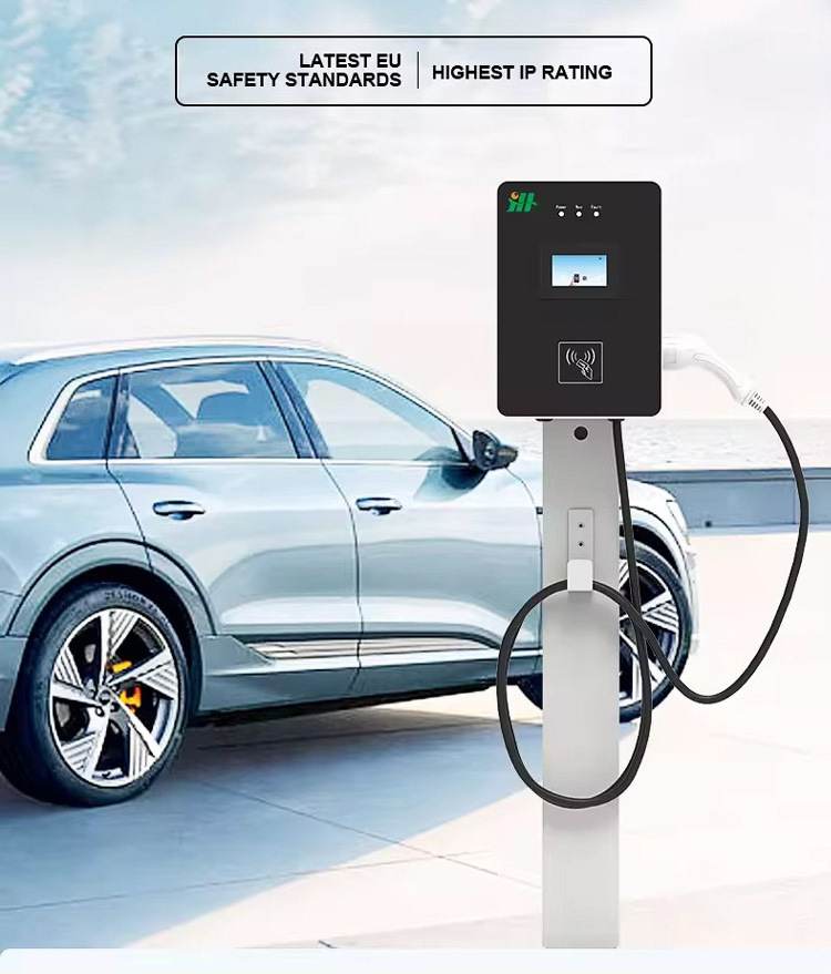 Customized smart ocpp gbt type 2 commercial 7kw 22kw 11kw wallbox ac electric car charger ev charging station