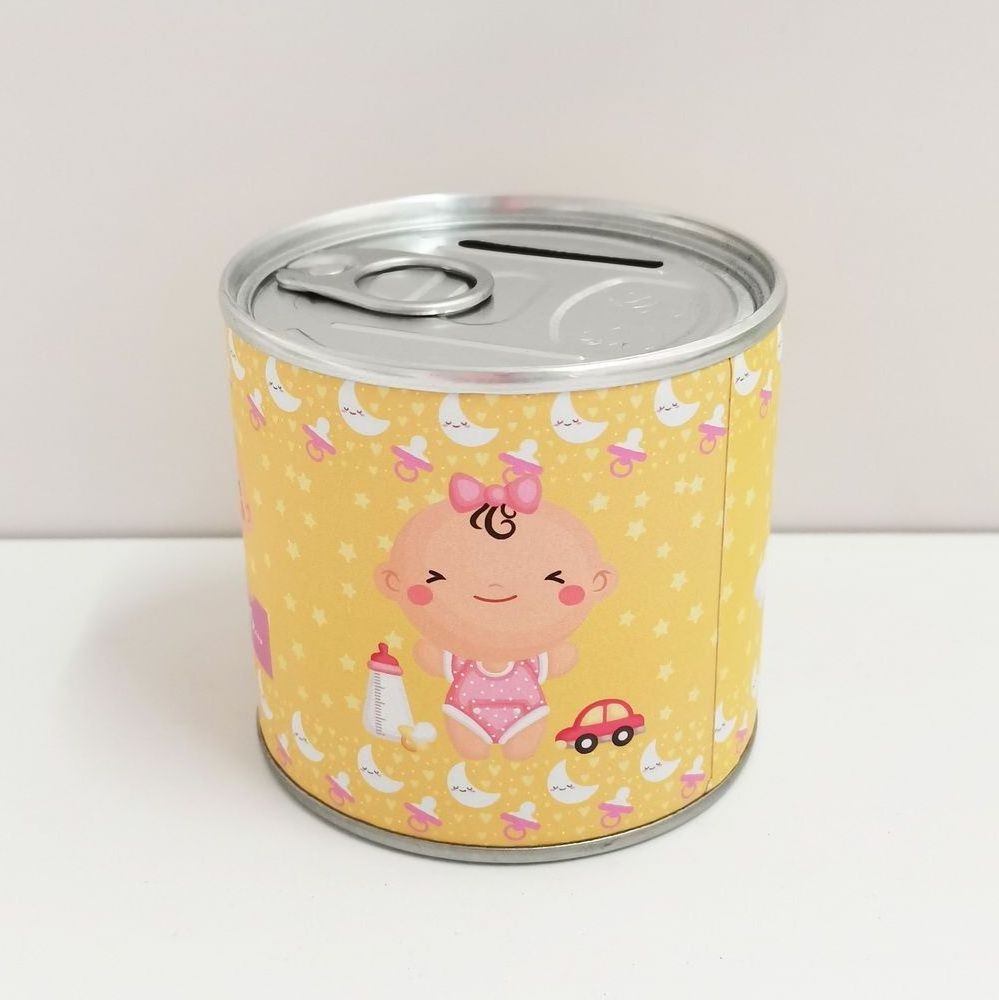 Custom Tin Coin Tins Round Sublimation Metal Piggy Bank Money Saving Box