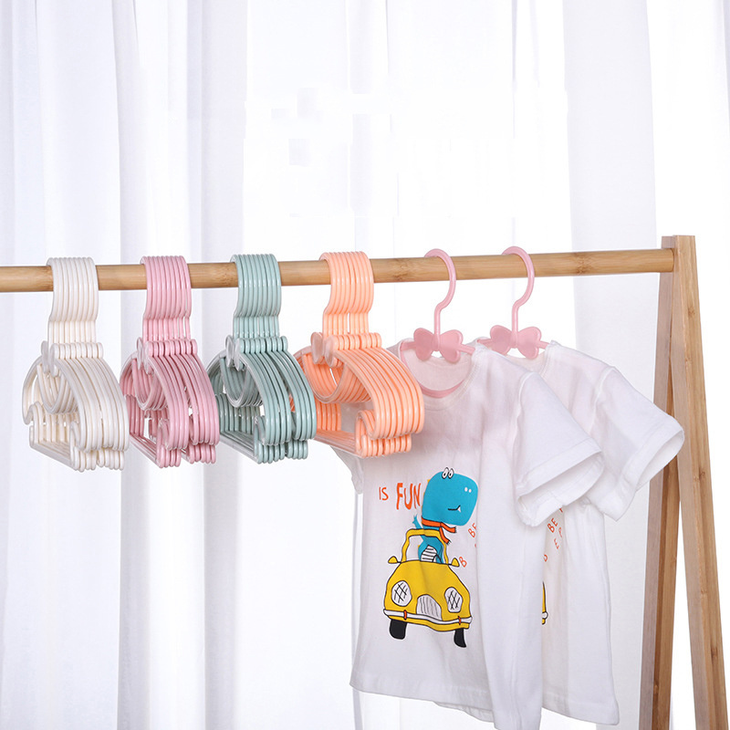 10PCS Kids Clothes Racks Portable Display Hangers Plastic Children Coats Hanger Baby Clothing Organizer