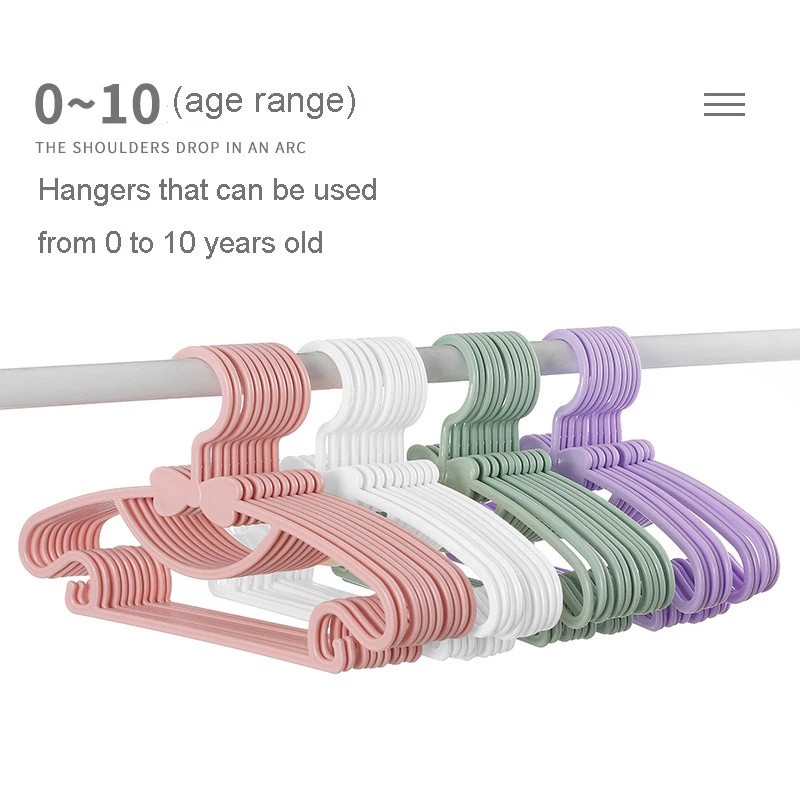 10PCS Kids Clothes Racks Portable Display Hangers Plastic Children Coats Hanger Baby Clothing Organizer