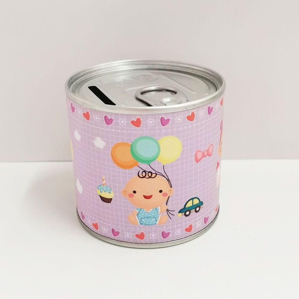 Custom Tin Coin Tins Round Sublimation Metal Piggy Bank Money Saving Box