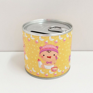 Custom Tin Coin Tins Round Sublimation Metal Piggy Bank Money Saving Box