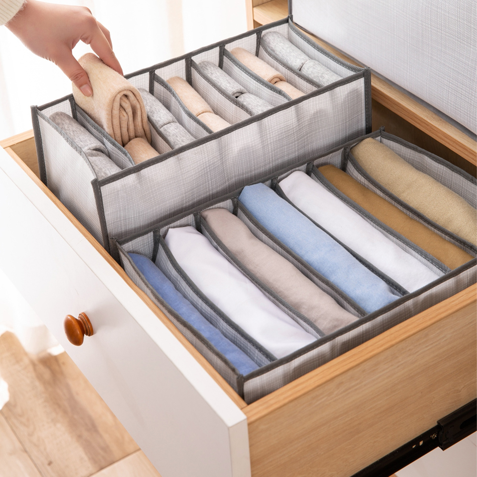 Closets Clothes Pants Jeans Box Cabinet Drawer Organizer Underwear Socks T-Shirt Wardrobe Storage Organizers