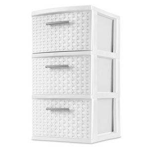 3 Weave Tower, White organizer storage drawers drawer dividers organizers