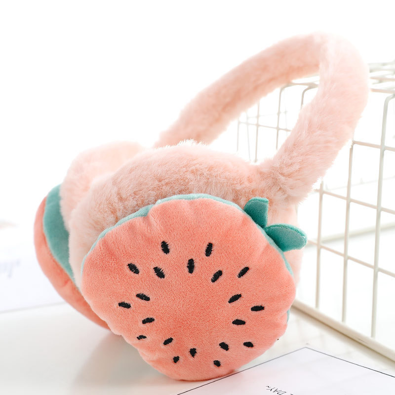 Cute Fruit Fur Earmuffs Kids Muffs Winter Accessories Women Ear Warmer Cover Headphones for Children Cache Oreille Dames