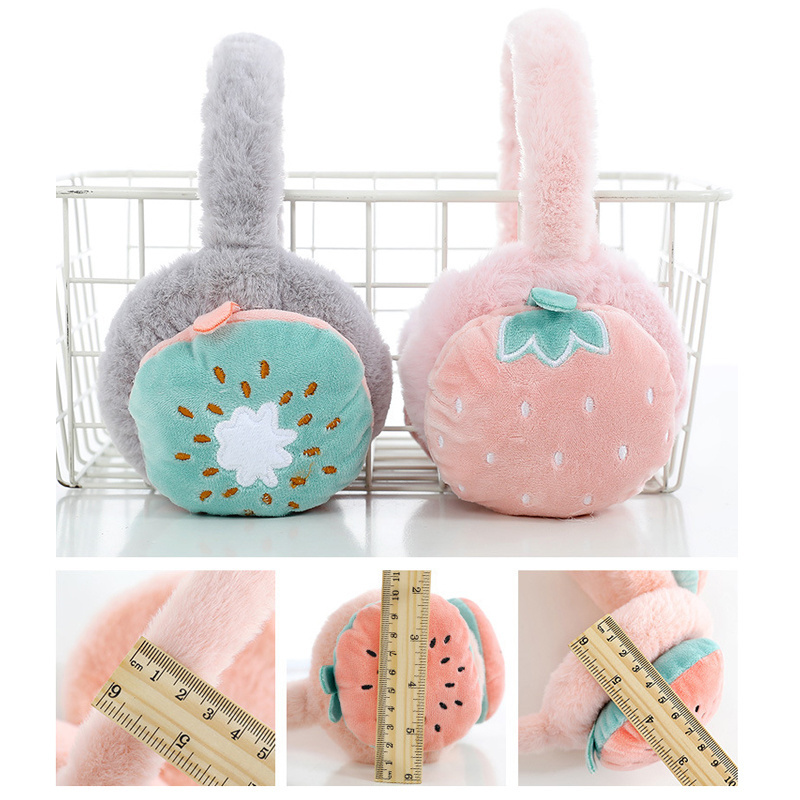 Cute Fruit Fur Earmuffs Kids Muffs Winter Accessories Women Ear Warmer Cover Headphones for Children Cache Oreille Dames