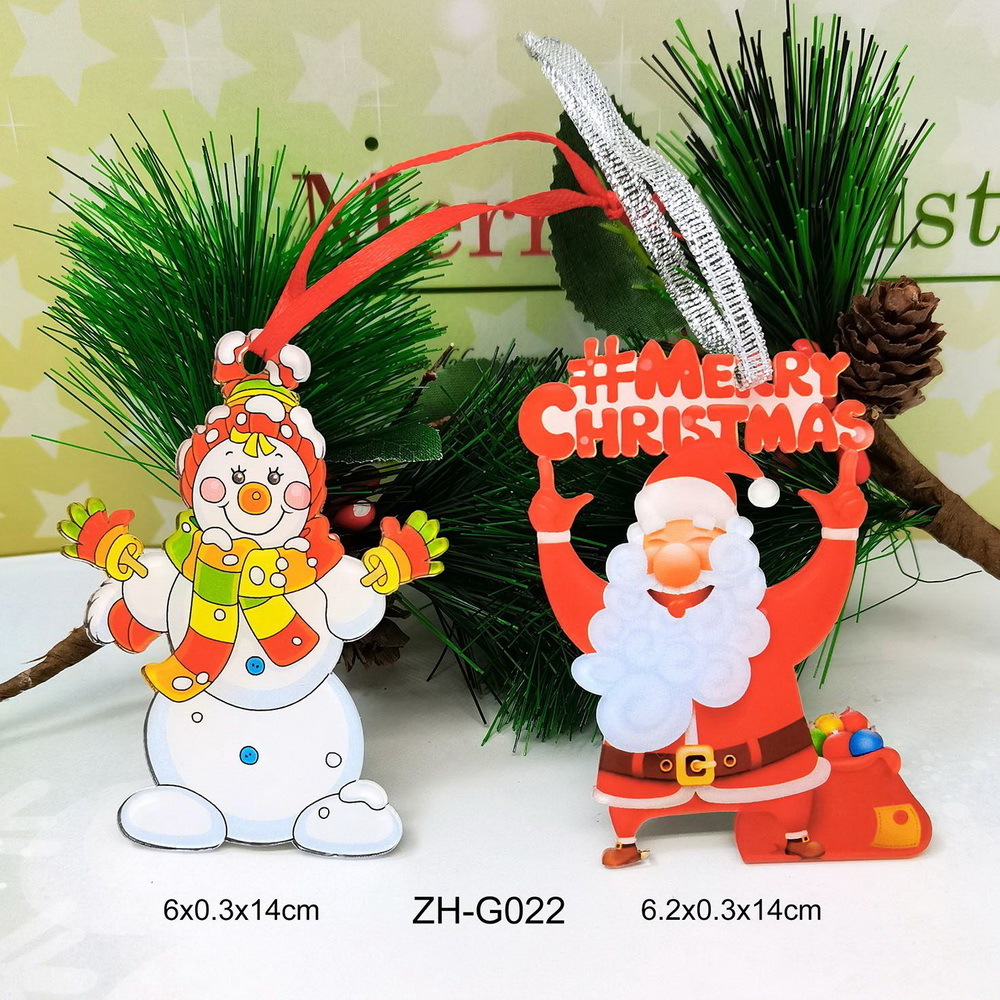 Hot Sale Christmas Tree Ornaments Acrylic Green Monster Pendant Hanging Flat Christmas Ornaments For Xmas Party Decoration