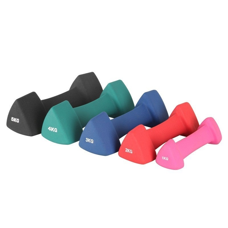 Colorful Factory Cheap Custom Logo Triangle Dumbbells free Weights Neoprene Coated  Dumbbell for Home