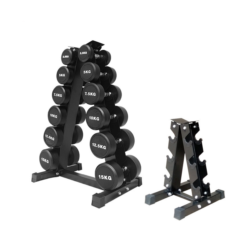 Factory Price Durable Hex Dumbbell Rack 6 8 Pairs Stand Rack Dumbbell Set With Rack