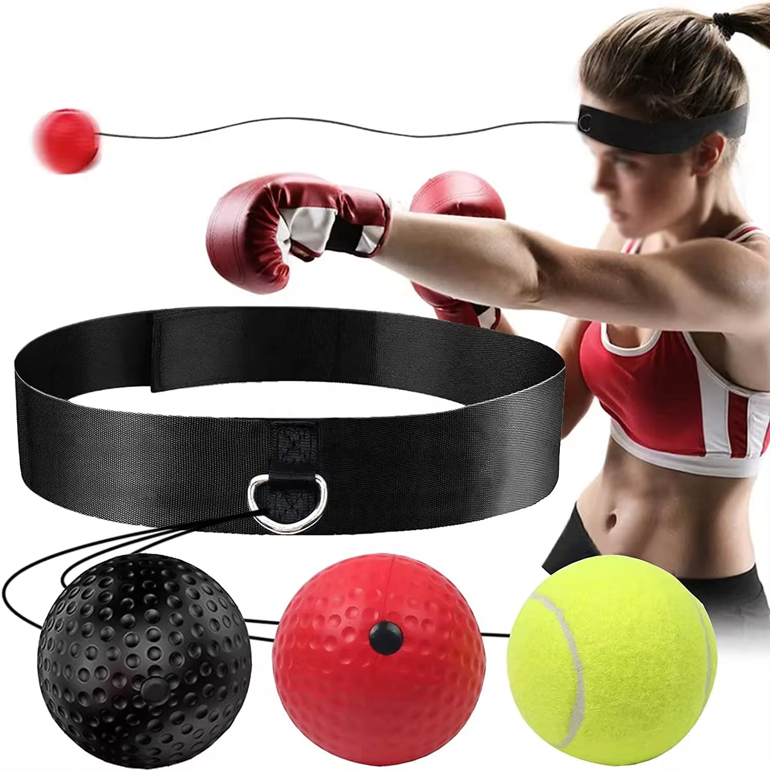 Custom head-mounted agility reaction MMA fight boxing speed ball With Adjustable Headband