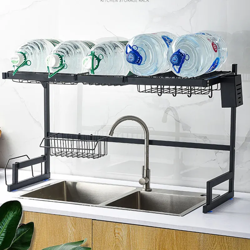 Dish Racks Kitchen Shelf tableware Organizer Drying Rack Stainless Steel Over the Sink Dish Drainer Rack