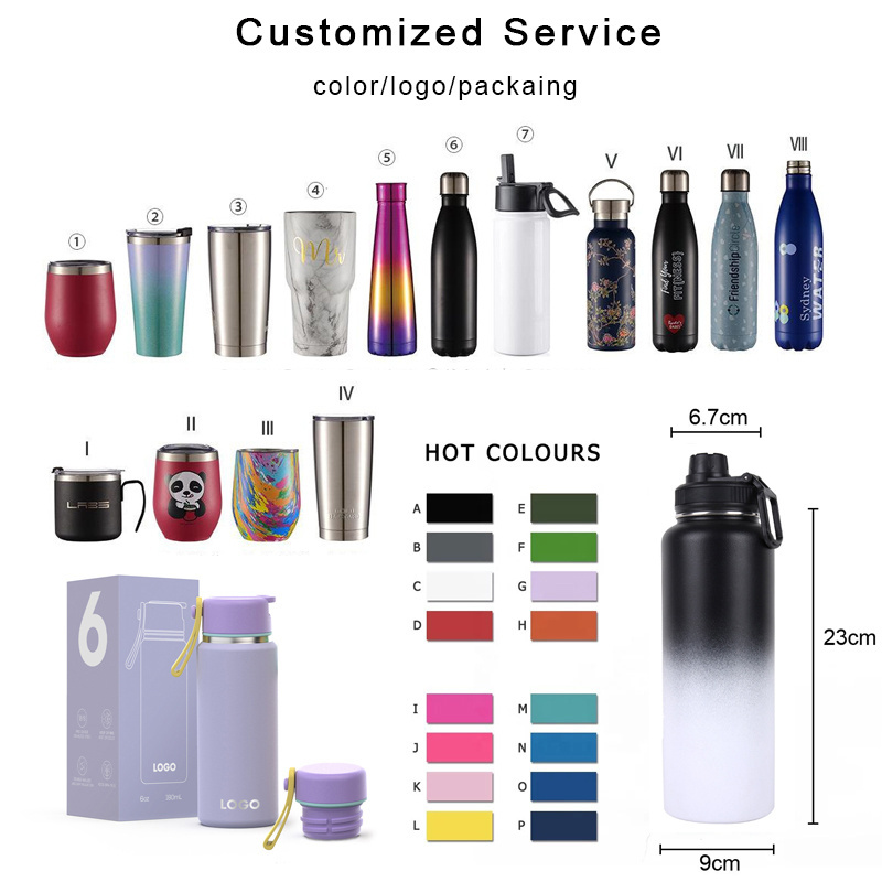 STARLII 32oz 64 oz Sports Double Wall Vacuum Flask Stainless Steel Insulated Metal Water Bottles 1000ml With Custom Logo Printed