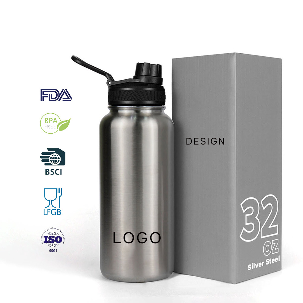 STARLII 750ml 32 Oz 64oz 40oz Matte Black Triple Insulated Thermal Black Water Bottle Stainless Steel Vacuum Flask 1 Liter China