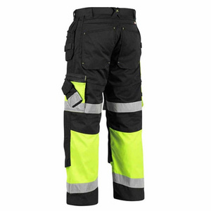 High Visibility Traffic Safety Work Pants Lightweight Reflective Tape Leg Zippers Drawstring