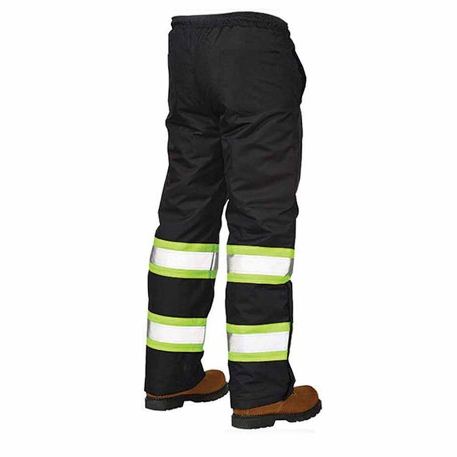 High Visibility Traffic Safety Work Pants Lightweight Reflective Tape Leg Zippers Drawstring