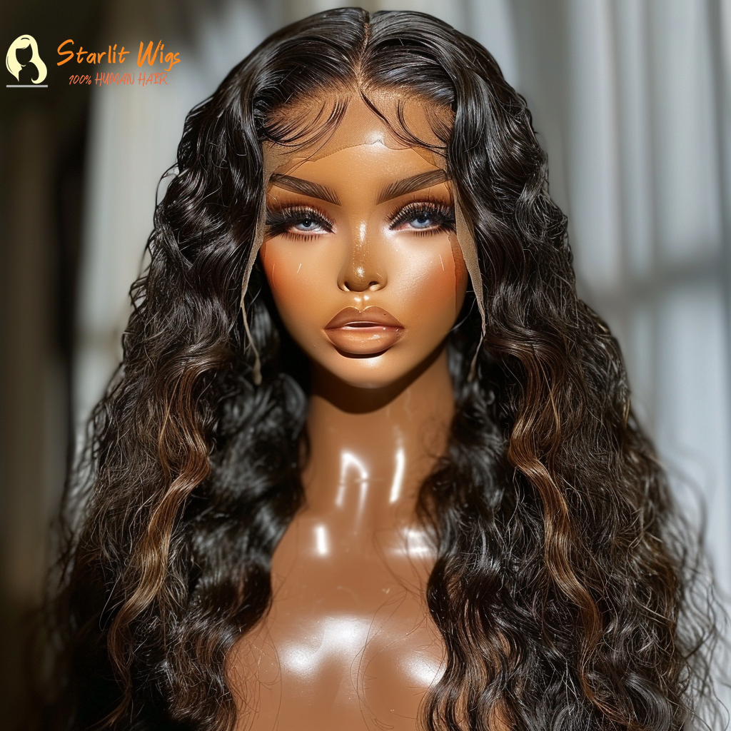 wholesale Deep wave water wave curly  Full lace wigs virgin hair  Peruvian human hair wigs with baby hair for black women