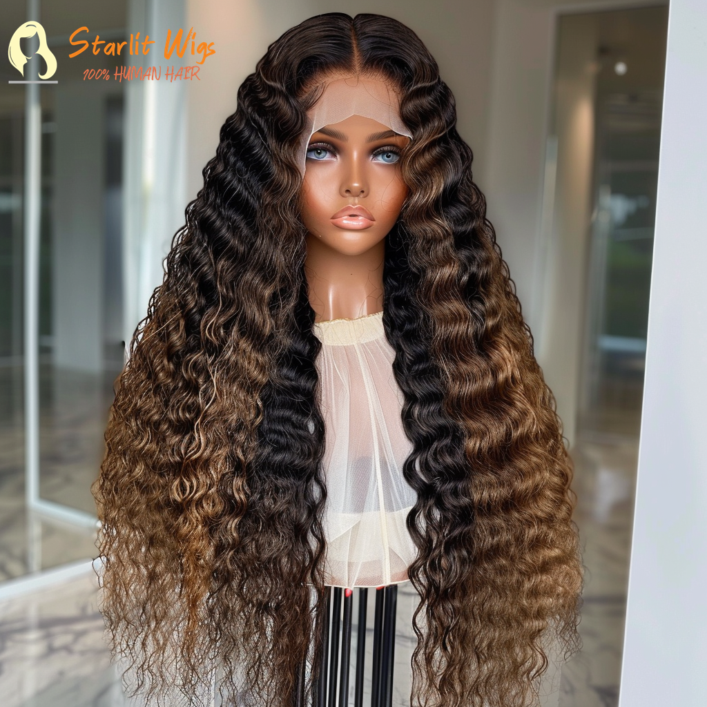 wholesale Deep wave water wave curly  Full lace wigs virgin hair  Peruvian human hair wigs with baby hair for black women