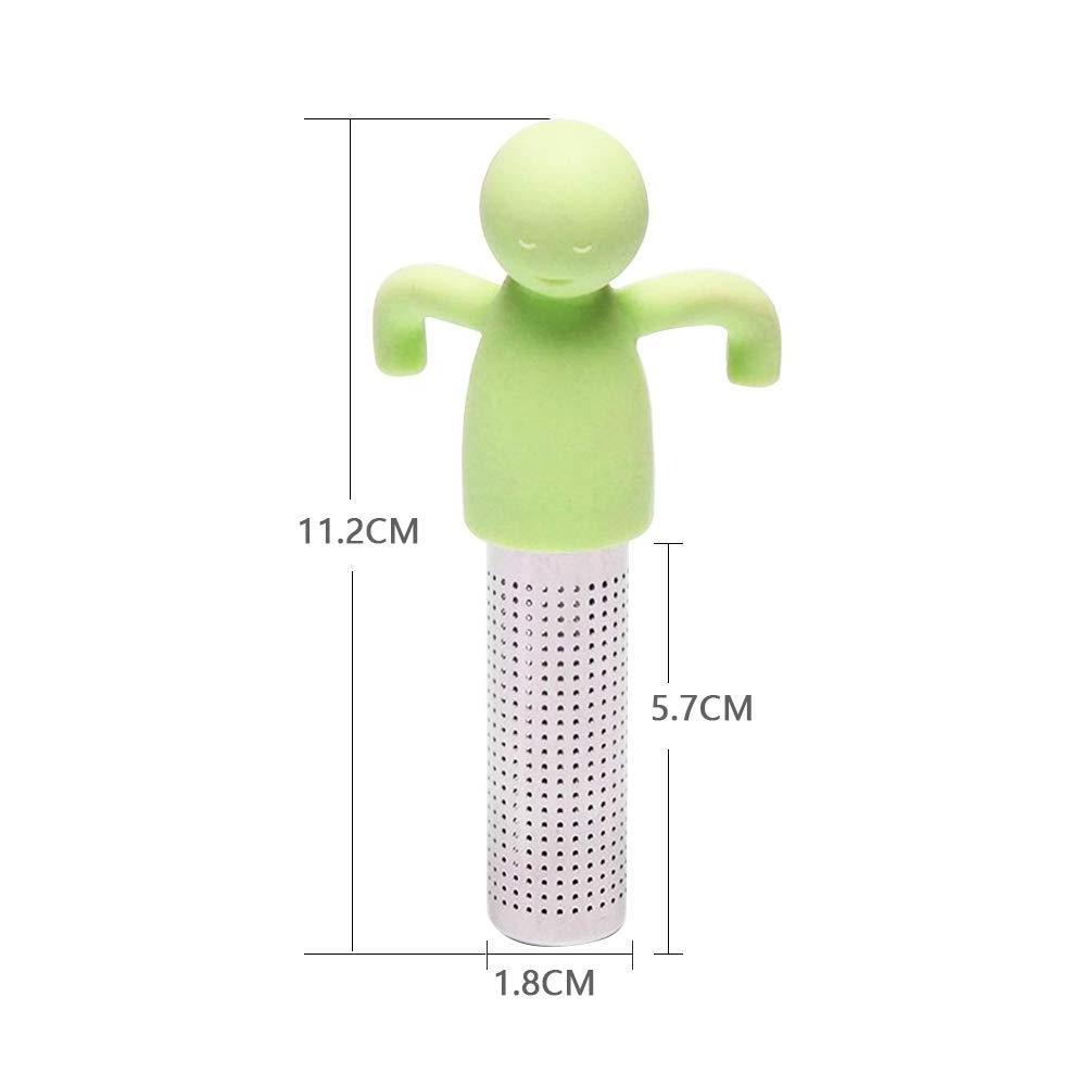 Cute Tea Infuser Set for Loose Tea, Man Shape Stainless Steel Loose Leaf Tea Steeper Ball Strainer