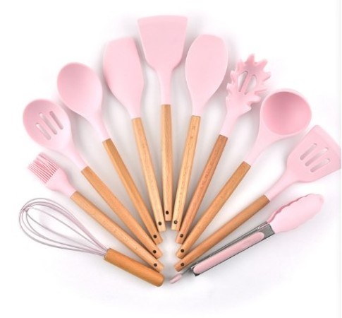 12 Pcs Colorful Silicone Kitchen Utensils With Holder Kitchen Gadget