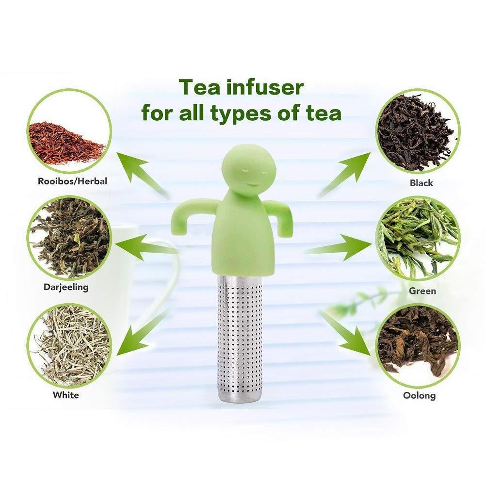 Cute Tea Infuser Set for Loose Tea, Man Shape Stainless Steel Loose Leaf Tea Steeper Ball Strainer